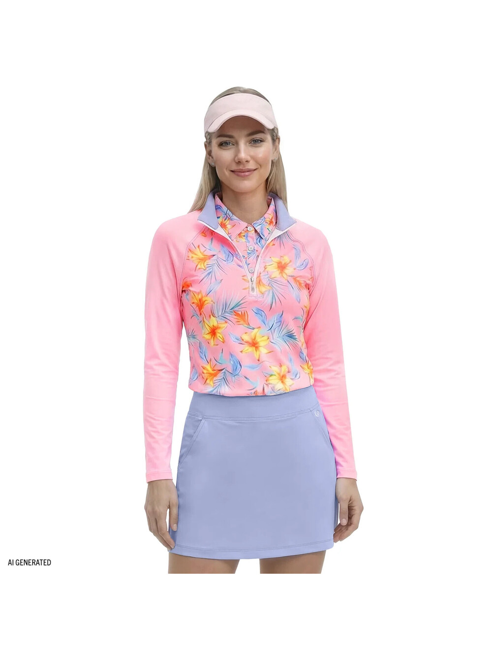 IZOD PERFORMANCE PALOMA PRINTED QUARTER-ZIP PULLOVER - PRISM PINK Size L $58 NEW